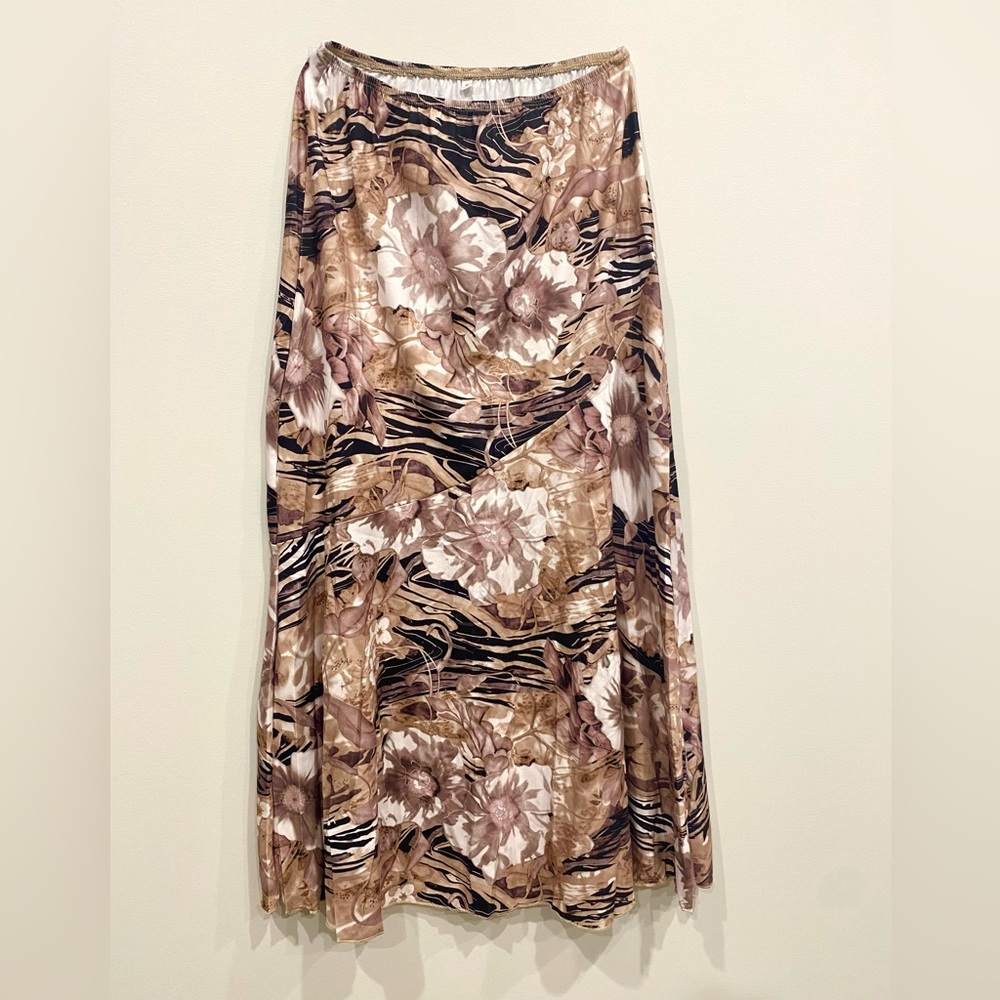 Vintage Floral Print Women's Midi Skirt